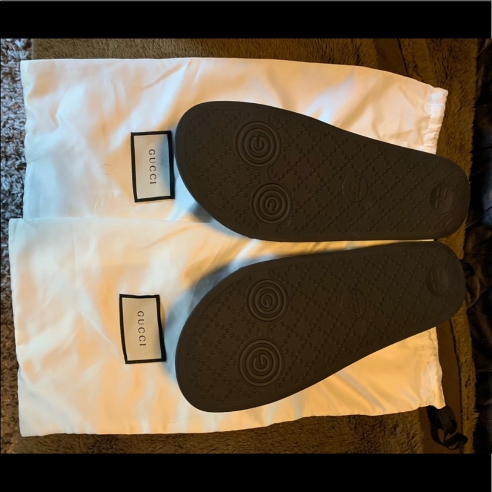 Gucci Men’s Slides Black Green/ Red Stripe - Picture 3 of 6